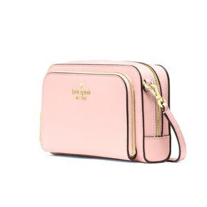 New Kate Spade Staci Dual Zip Around Crossbody Saffiano Leather Tutu Pink